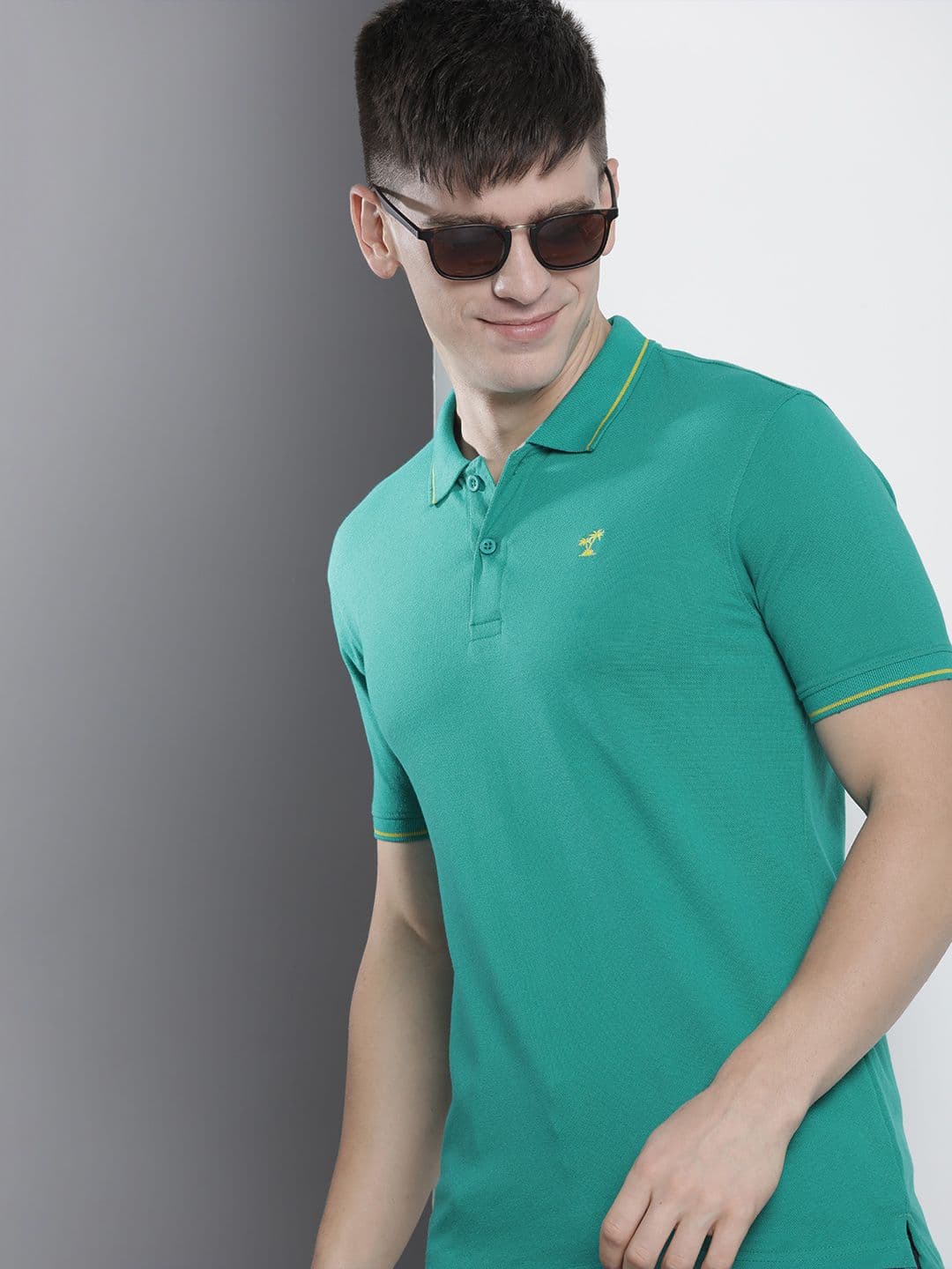 The Indian Garage Co Men Solid Polo Collar T-shirt - view 1