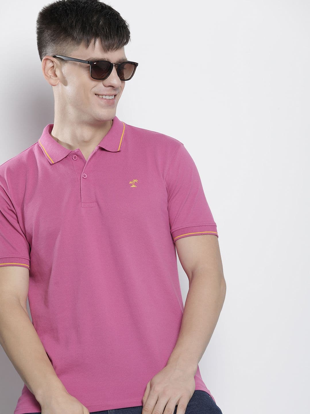 The Indian Garage Co Men Solid Polo Collar T-shirt - view 1