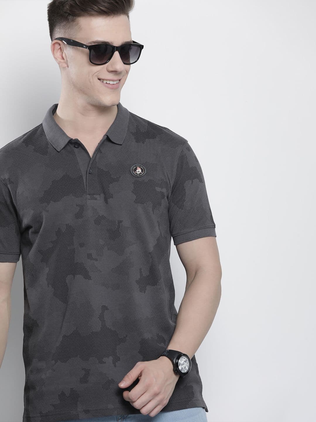 The Indian Garage Co Men Abstract Printed Polo Collar T-shirt - view 1