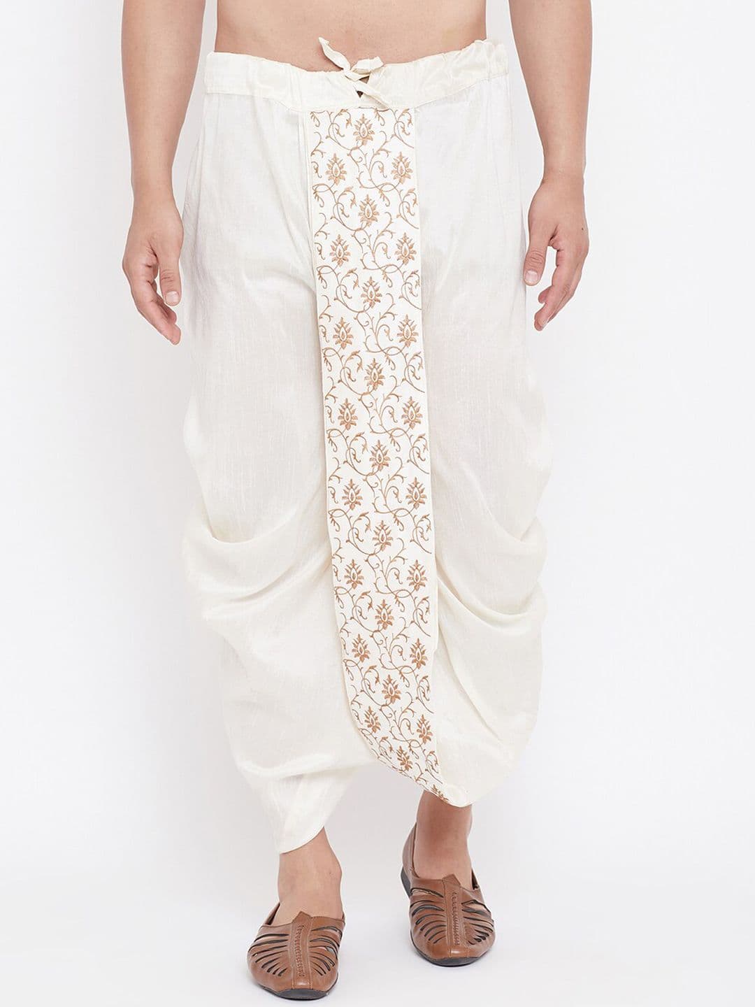 VASTRAMAY By Vastramay Men Relaxed-Fit Embroidered Ethnic Dhoti Pant - view 1
