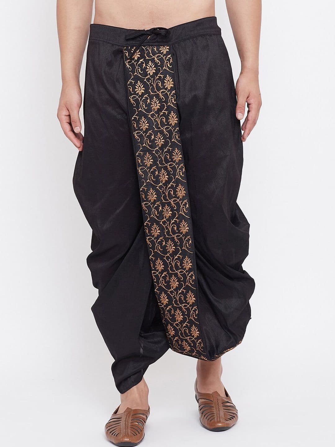 VASTRAMAY By Vastramay Men Relaxed-Fit Embroidered Ethnic Dhoti Pant - view 1