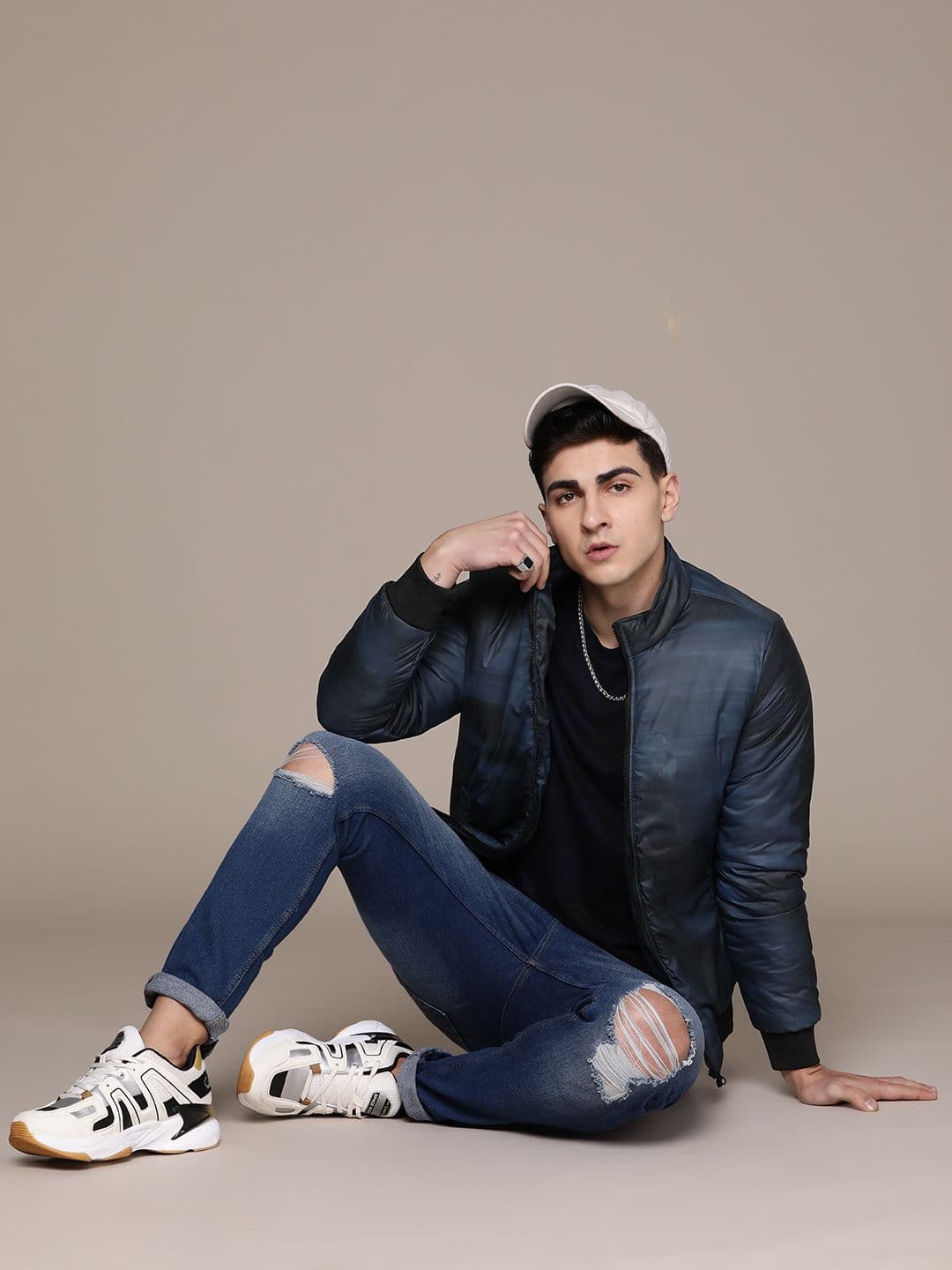 The Roadster Lifestyle Co. Abstract Print Mock Collar Bomber Jacket - view 1