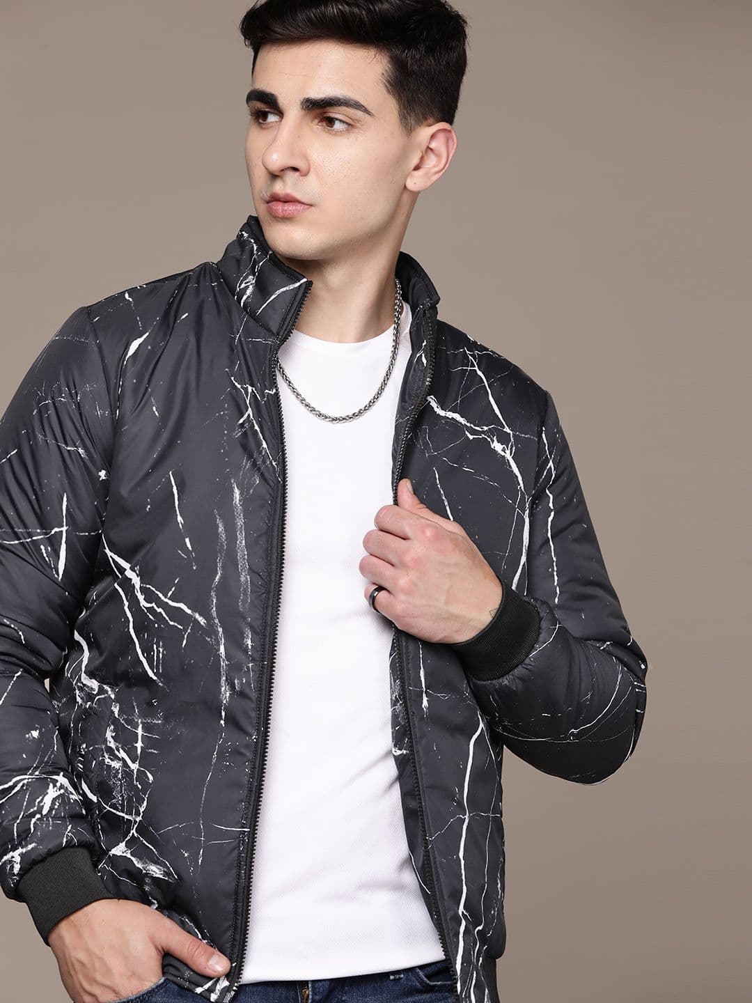 The Roadster Lifestyle Co. Monochrome Printed Bomber Jacket - view 1