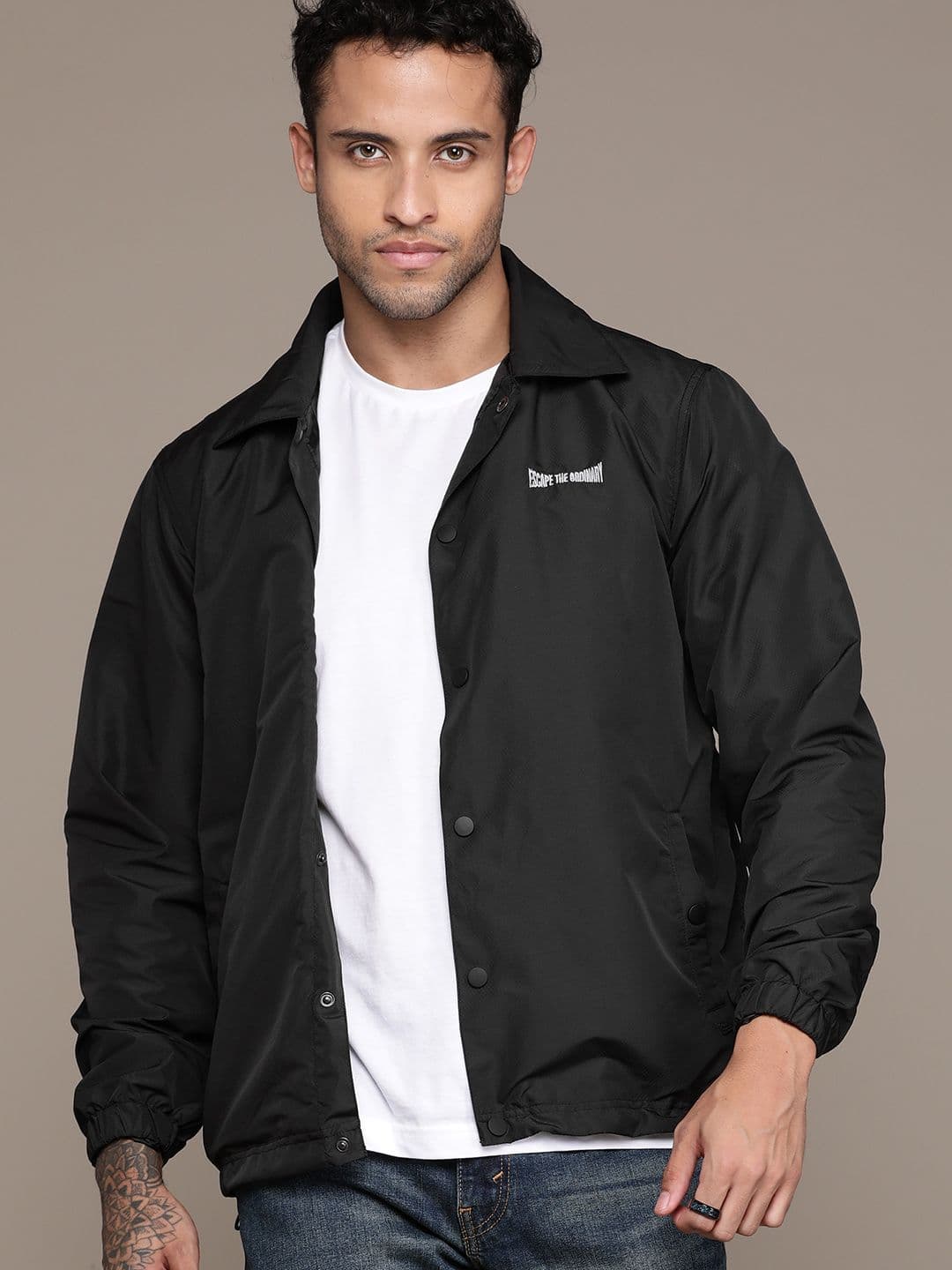 The Roadster Lifestyle Co. Typography Embroidered Spread Collar Tailored Jacket - view 1