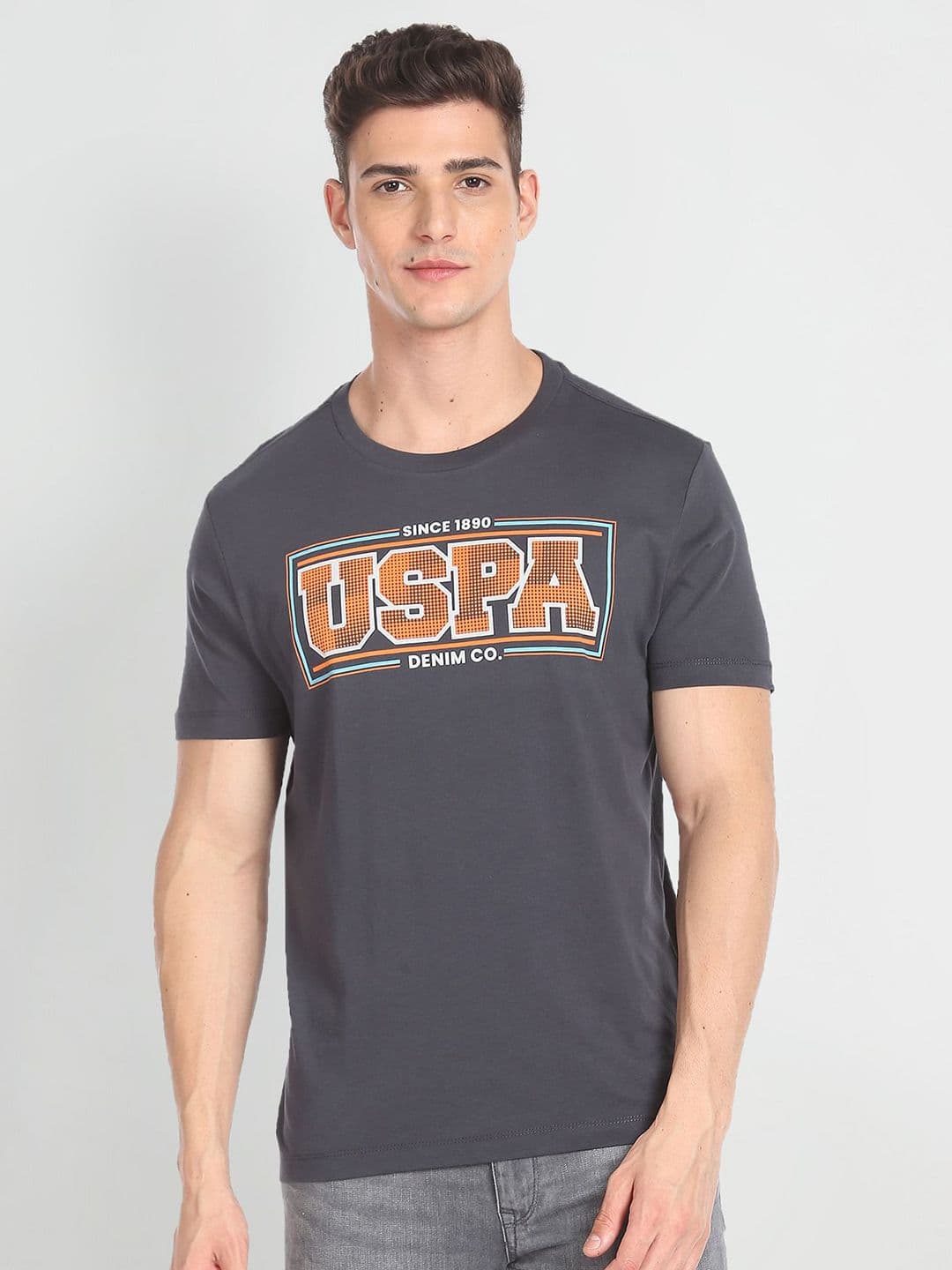 U.S. Polo Assn. Denim Co. Slim Fit Pure Cotton Crew Neck T-shirt - view 1