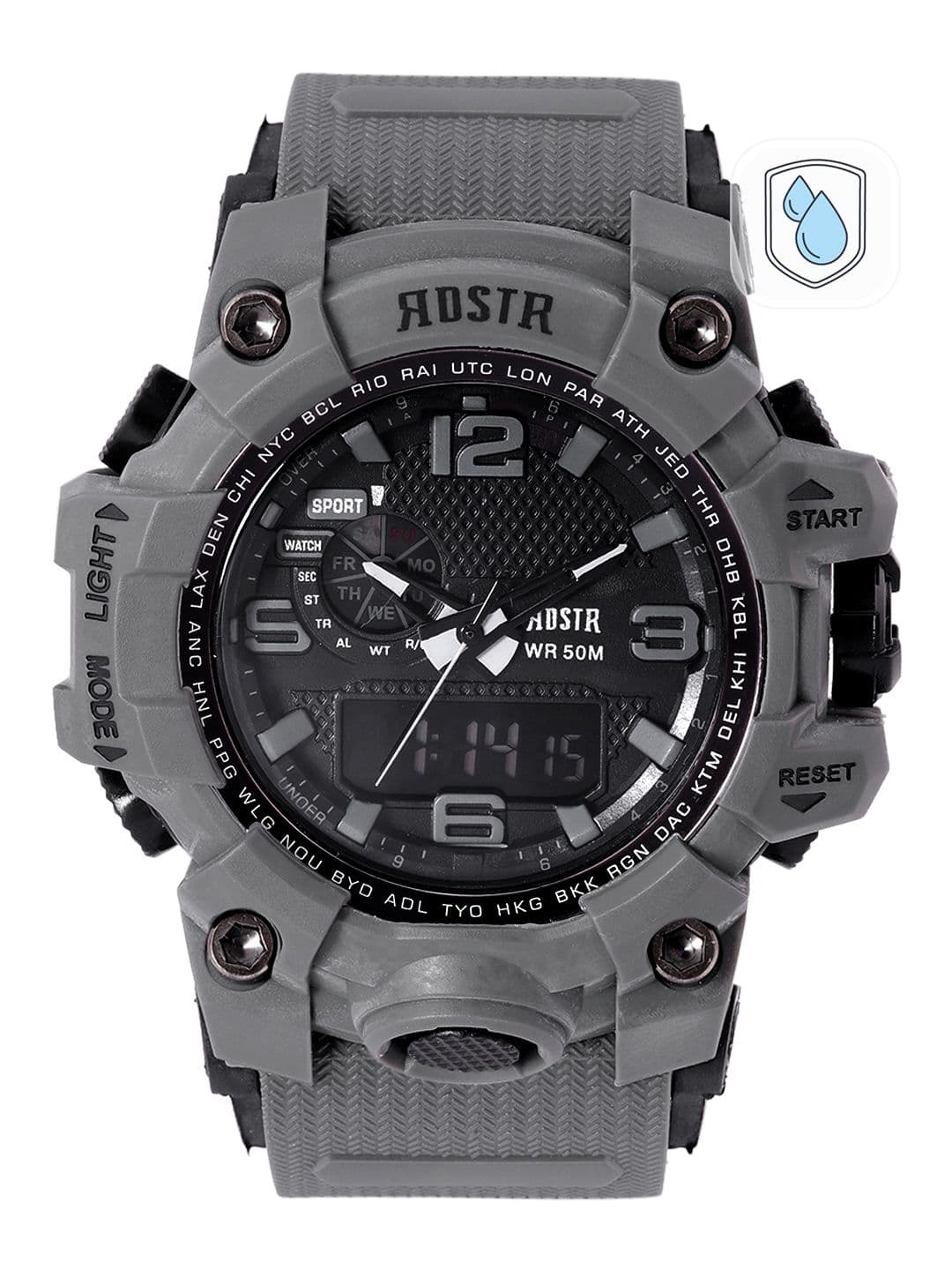 Roadster Unisex Grey Analogue and Digital Watch - view 1