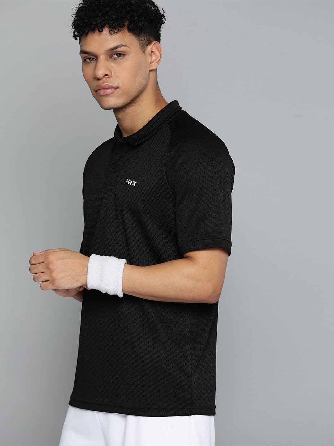 HRX by Hrithik Roshan Men Brand Logo Printed Polo Collar Rapid-Dry Sports T-shirt - view 1