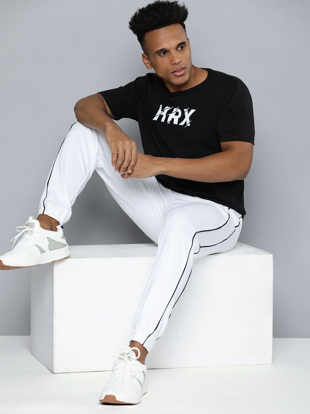 HRX by Hrithik Roshan Men Brand Logo Printed Pure Cotton T-shirt - view 1