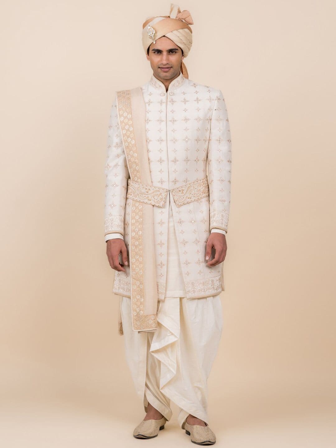 Tasva Men Mirror Work Embroidered Sherwani Set - view 1