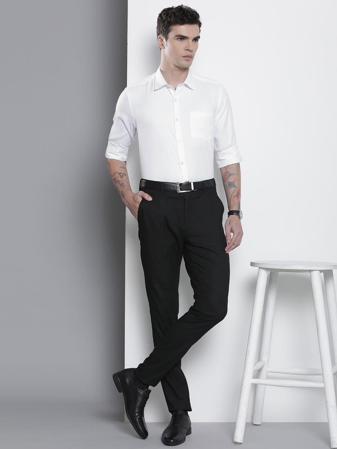 The Indian Garage Co. X Luxe Men Slim Fit Opaque Formal Shirt - view 1