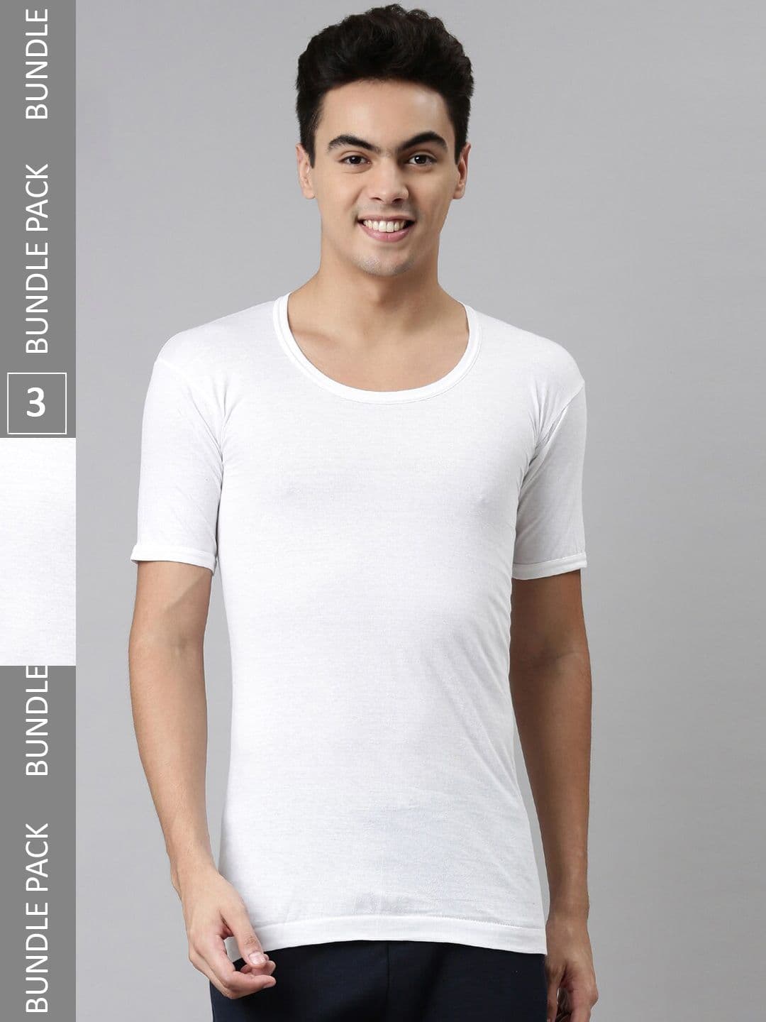 DIXCY JOSH Men Pack Of 3 Breathable Cotton Short Sleeves Vest - view 1