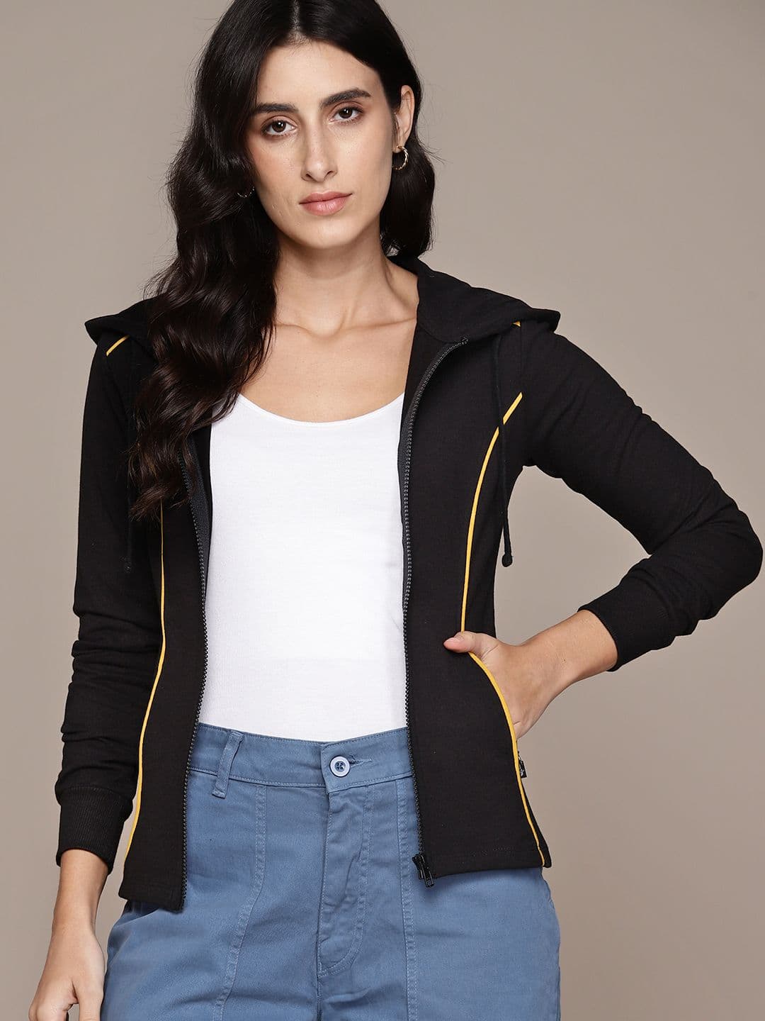 The Roadster Lifestyle Co. Contrast Piping Hooded Sweatshirt - view 1