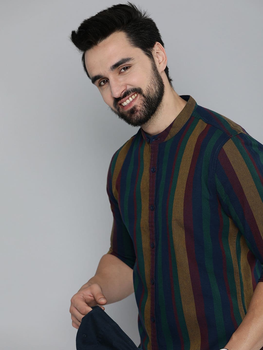 HERE&NOW Men Slim Fit Opaque Striped Casual Shirt - view 1