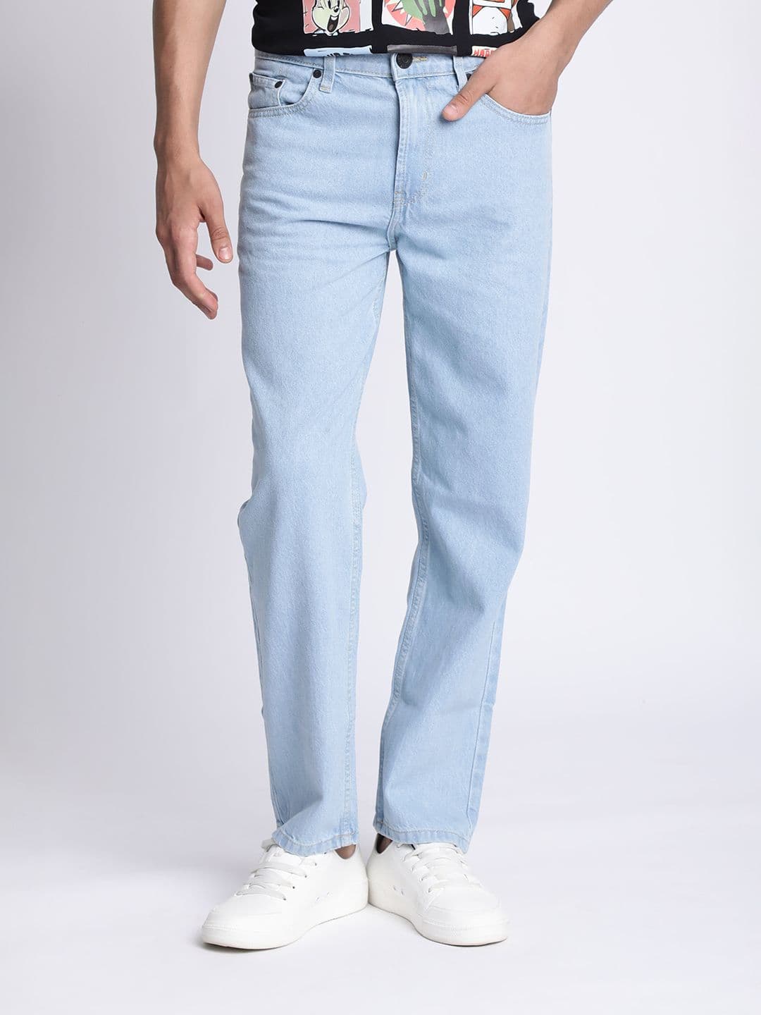 Bene Kleed Men Light blue Relaxed Fit washed Jeans - view 1