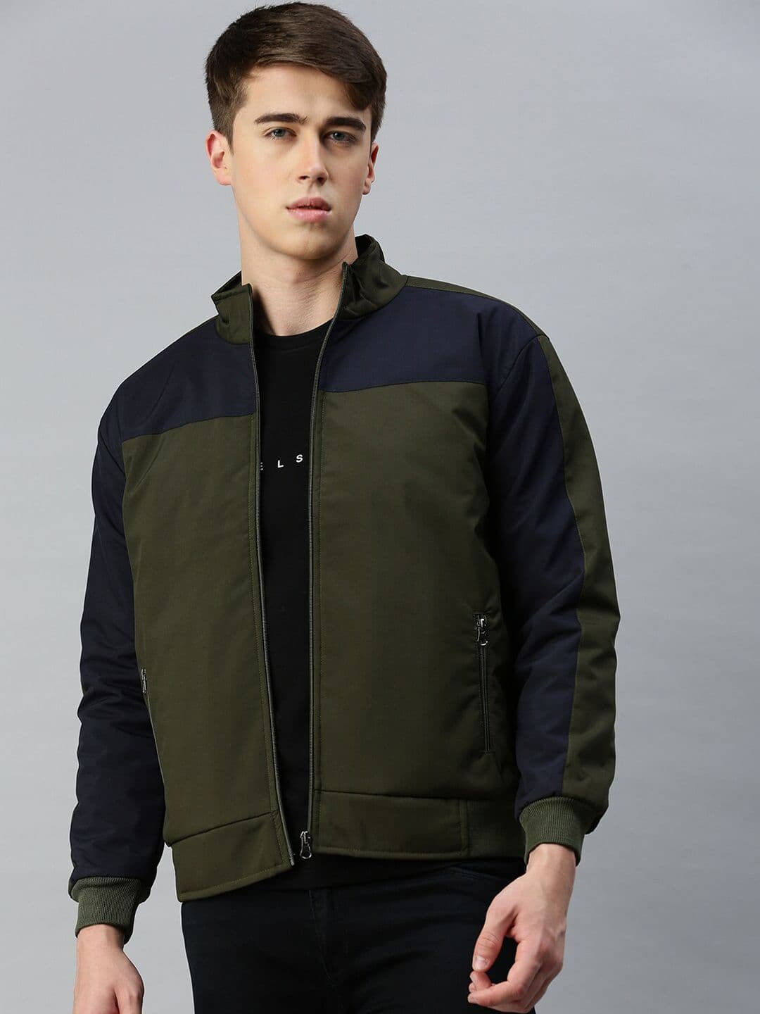 VOXATI Colourblocked Crop Bomber Jacket - view 1