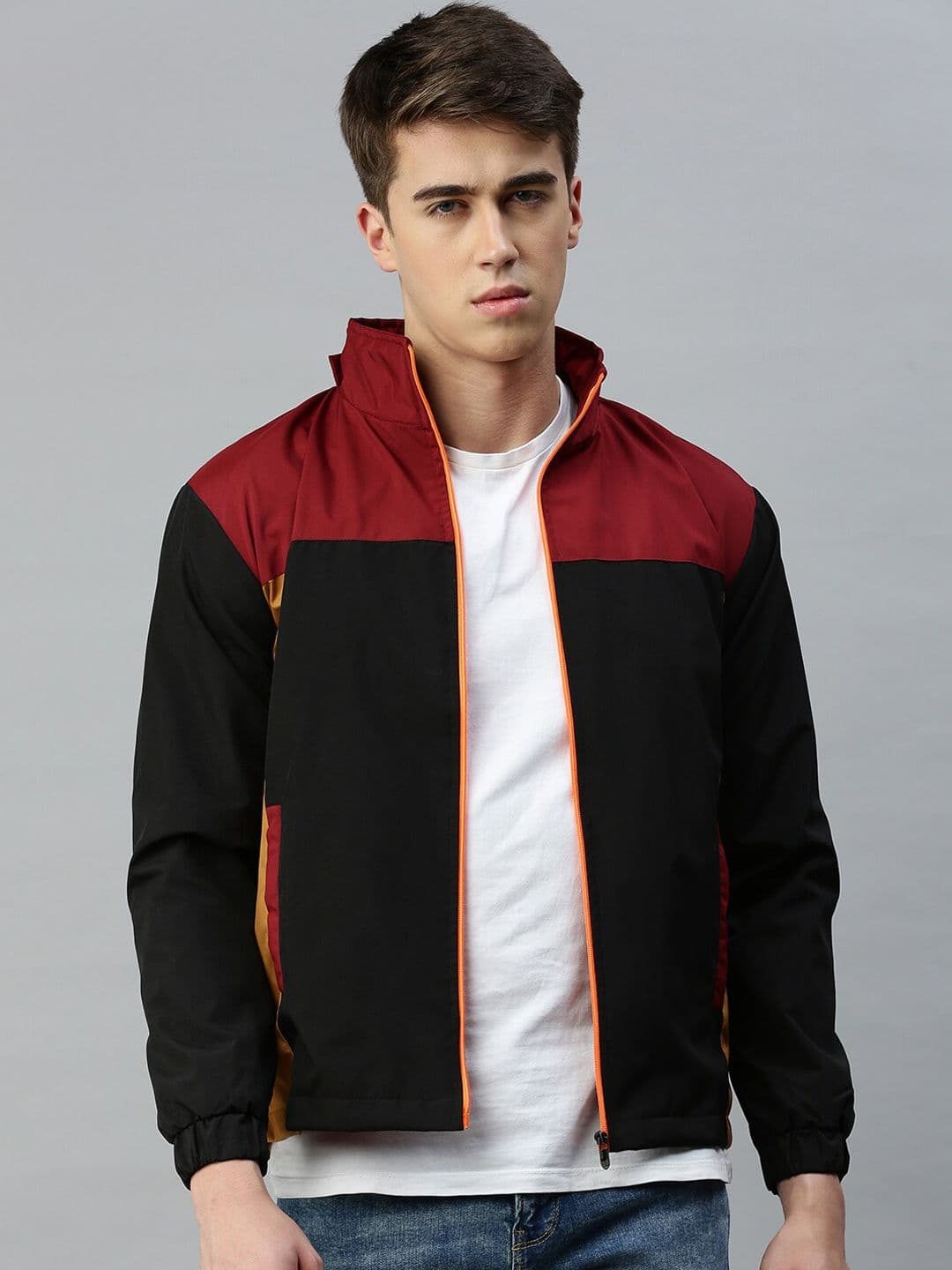 VOXATI Colourblocked Crop Bomber Jacket - view 1