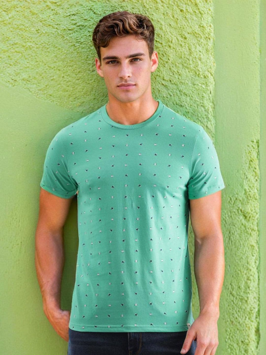 Lee Men Conversational Printed Cotton Slim Fit T-shirt - view 1