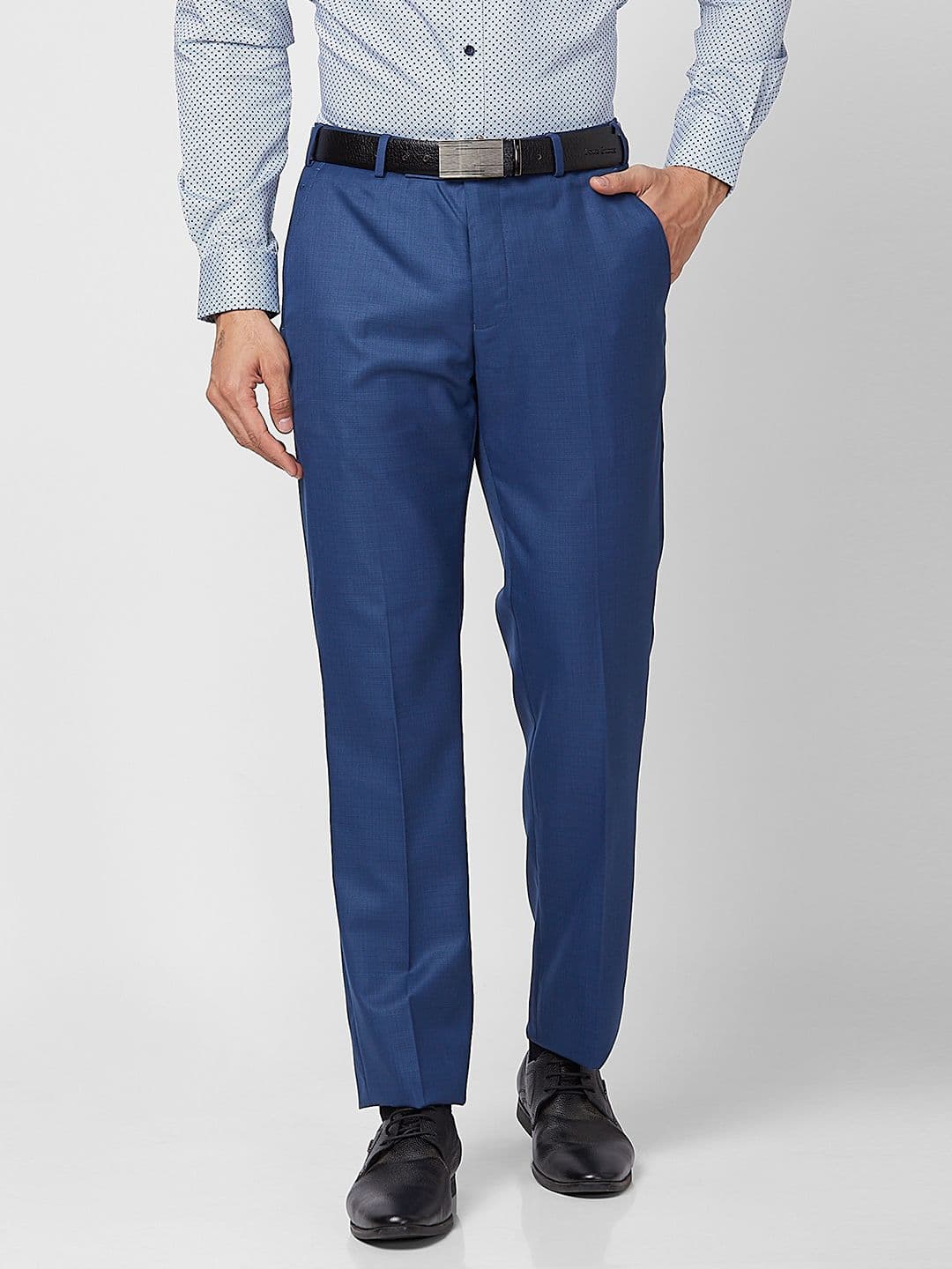 Park Avenue Men Textured Smart Fit Low-Rise Formal Trouser - view 1