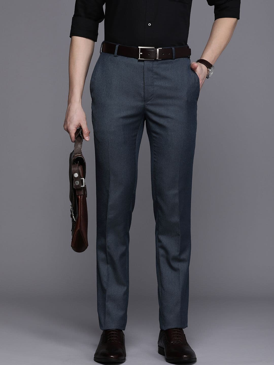 Raymond Men Flat-Front Slim Fit Formal Trousers - view 1