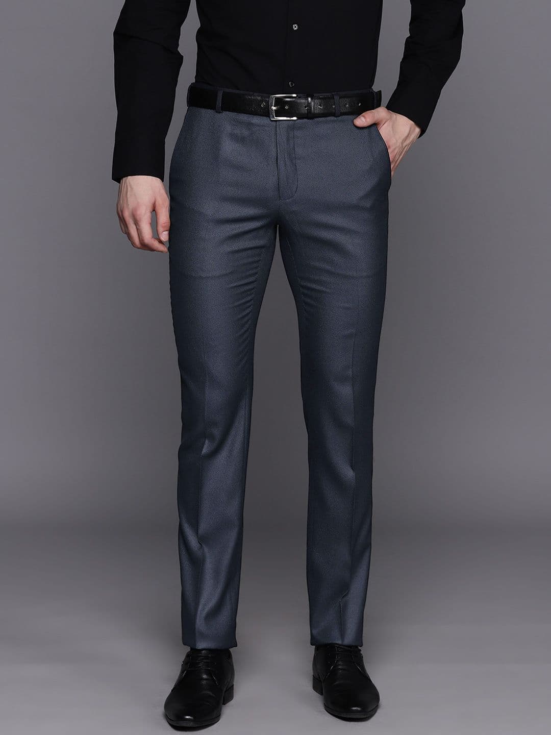 Raymond Men Textured Slim Fit Trousers - view 1
