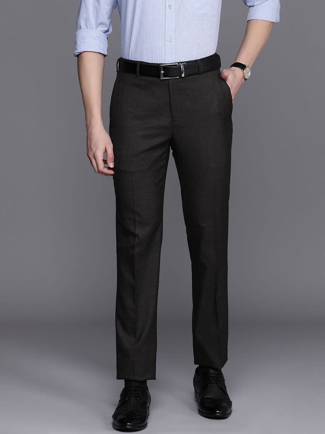 Raymond Men Mid-Rise Slim Fit Trousers - view 1