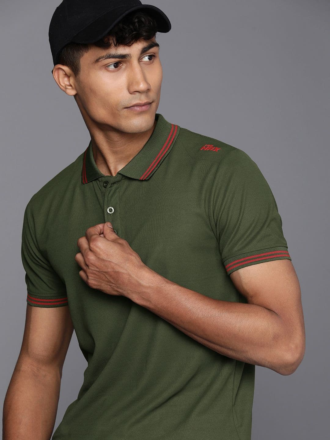 HRX by Hrithik Roshan Brand Logo Polo Collar T-shirt - view 1