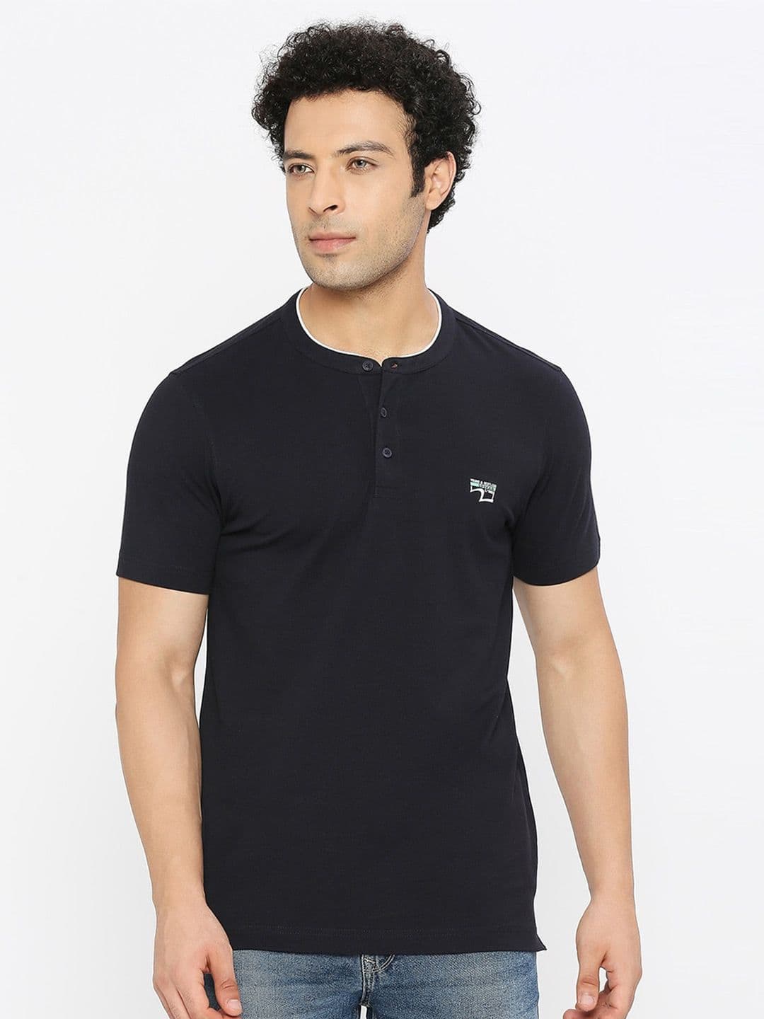 SPYKAR Henley Neck Short Sleeves Cotton T-shirt - view 1
