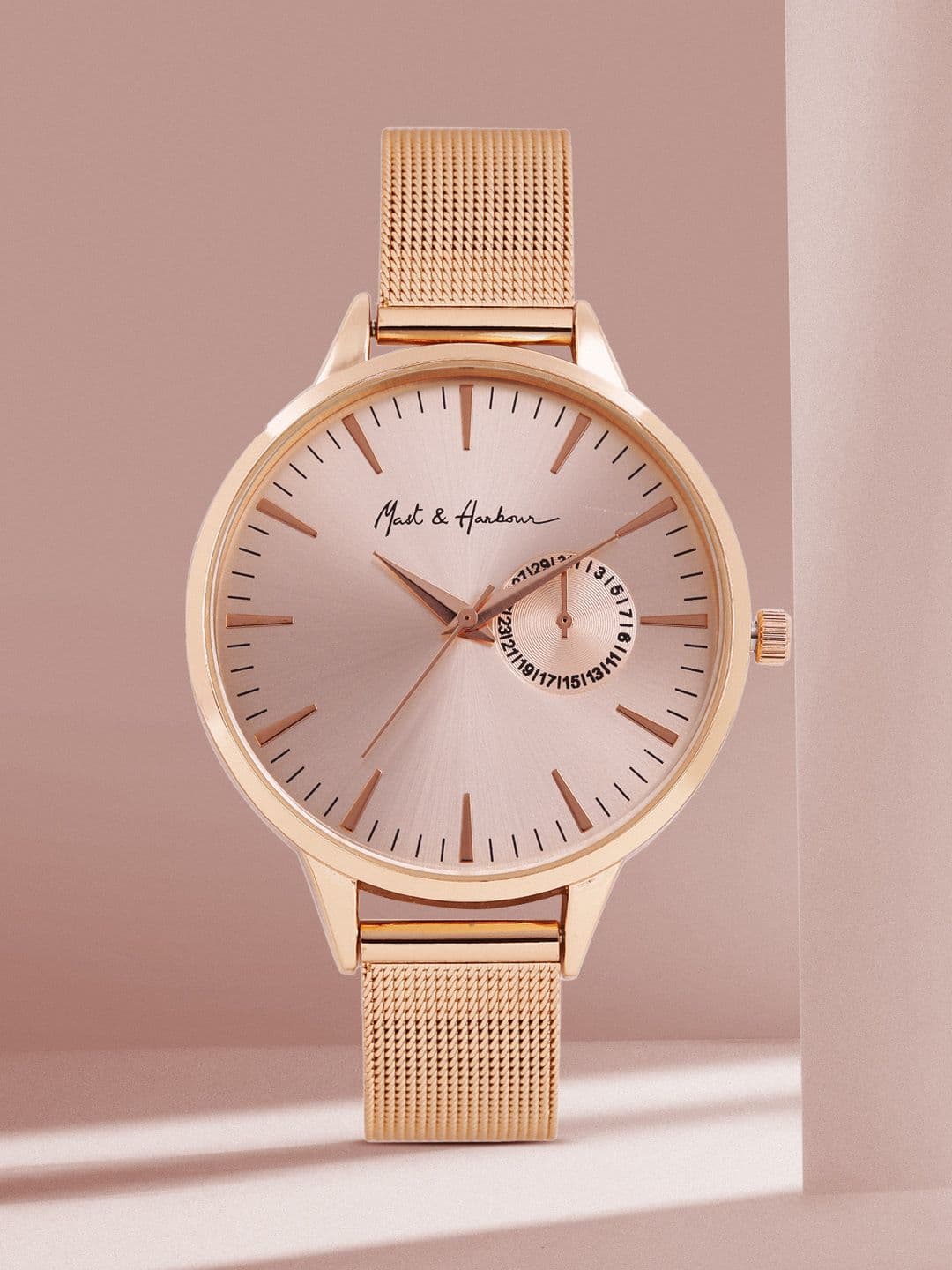 Mast & Harbour Women Gold-Toned Analogue Watch MFB-PN-SNT-C22 - view 1