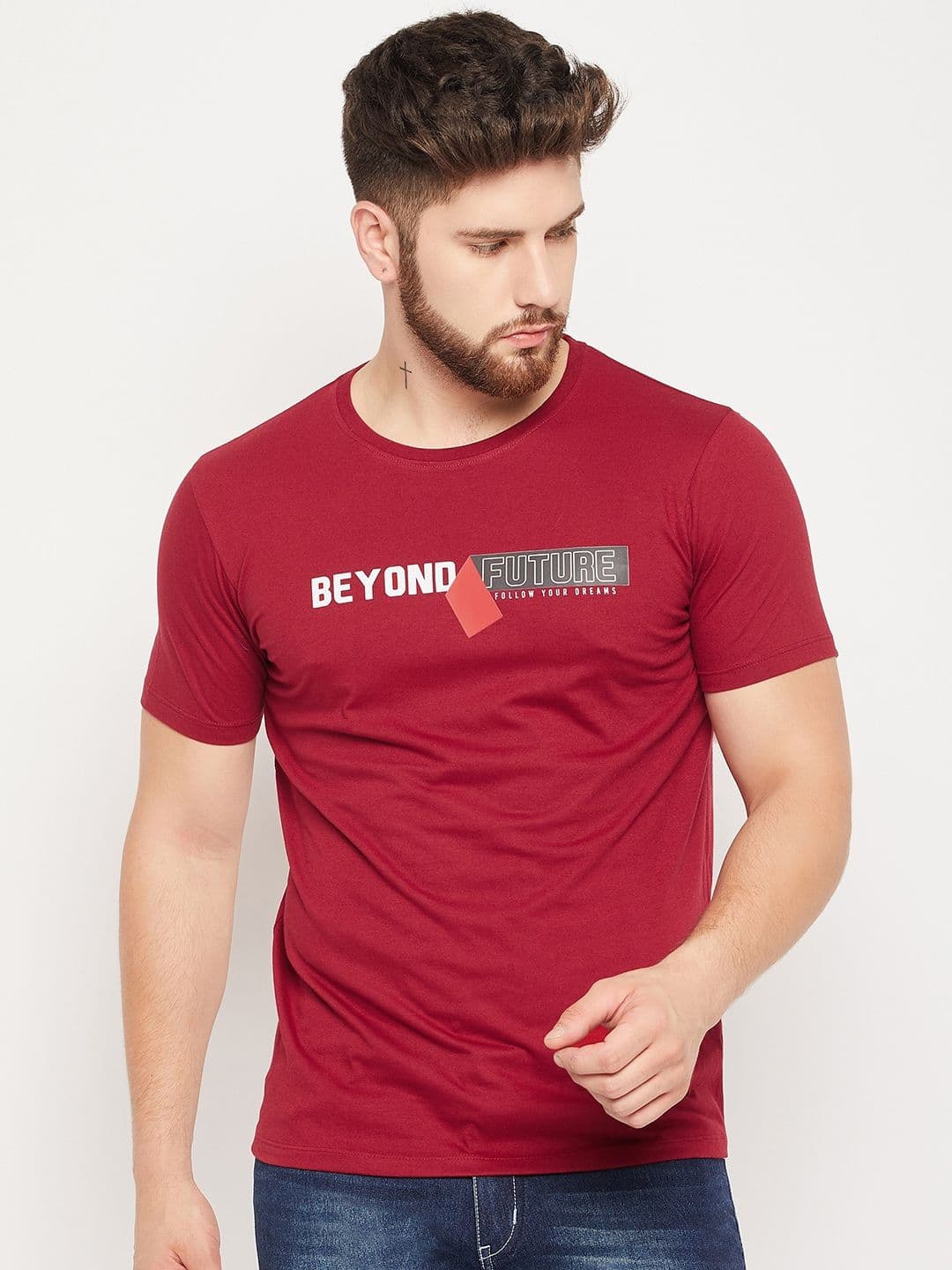 Mast & Harbour Typography Printed Cotton T-shirt - view 1