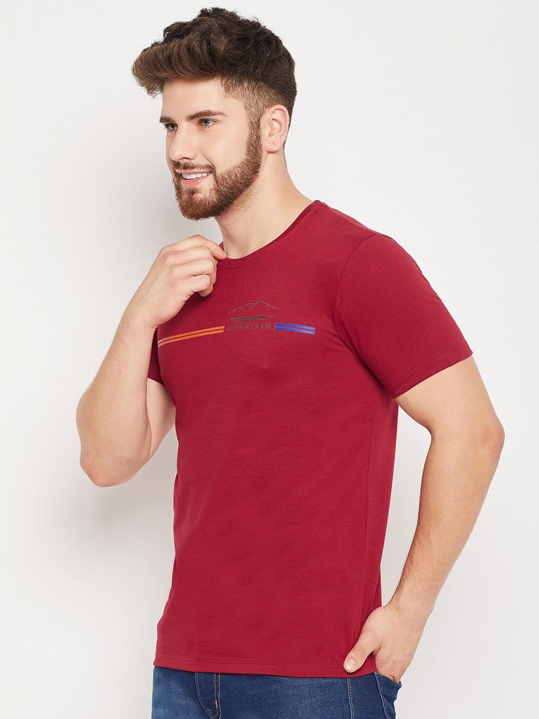 Mast & Harbour Round Neck Cotton T-shirt - view 1