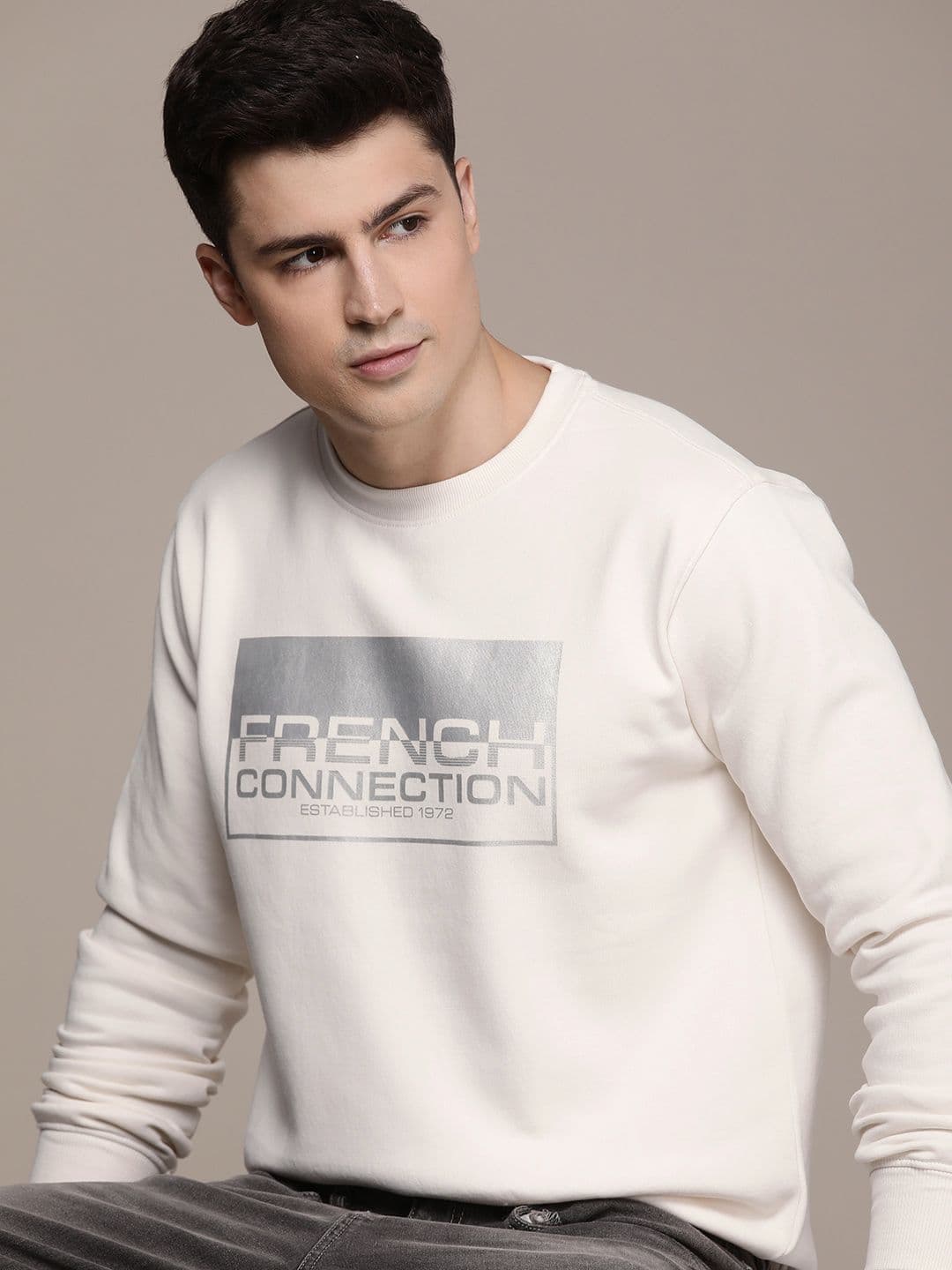 French Connection Brand Logo Printed Pullover Sweatshirt - view 1