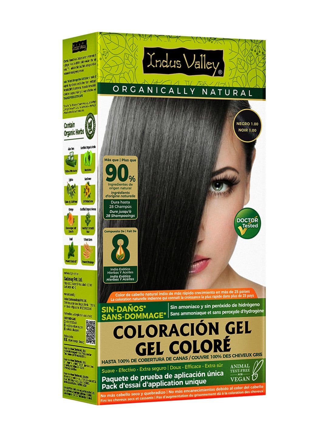 Indus Valley Damage Free Gel Hair Colour 65 g - Black - view 1