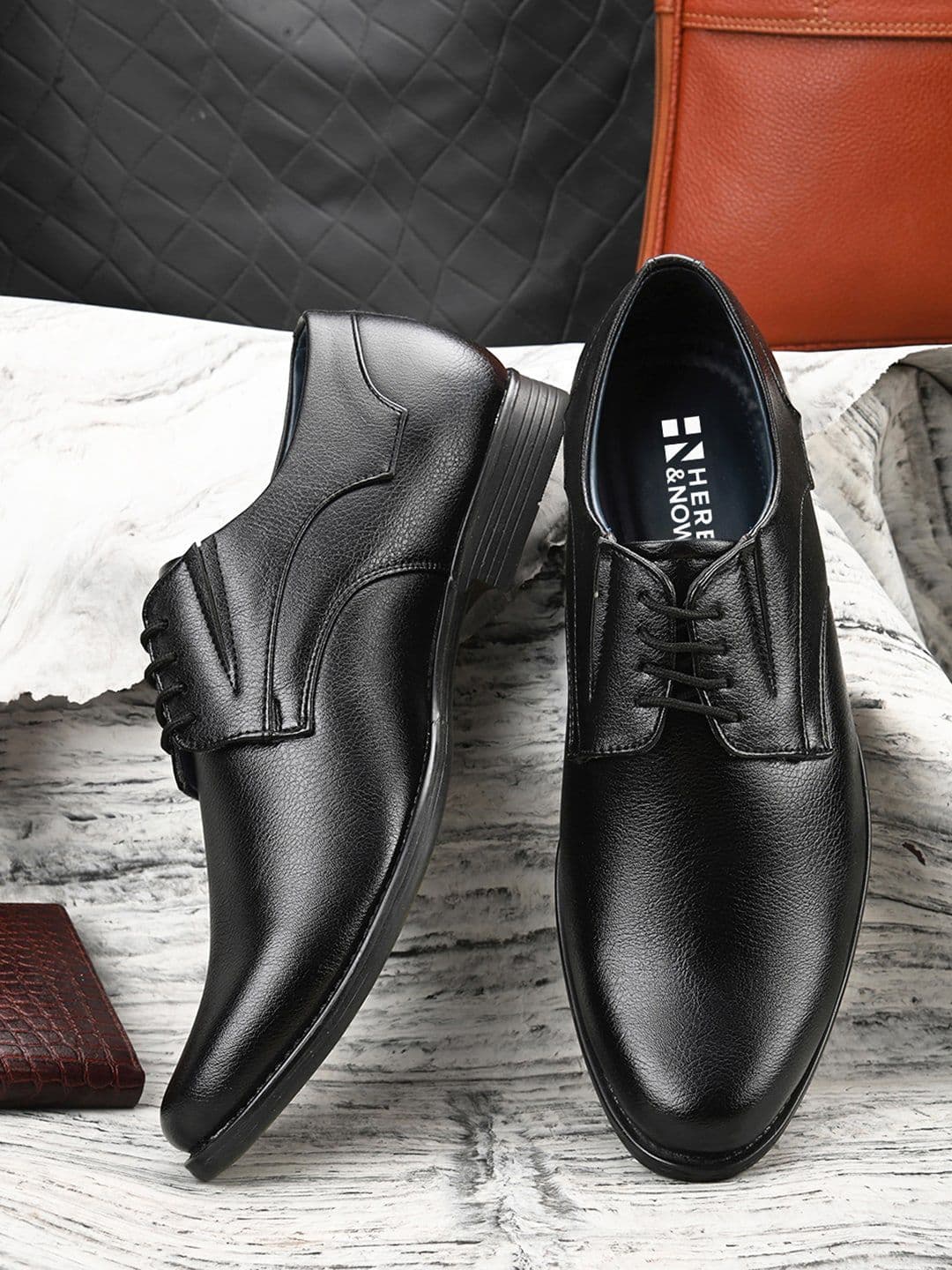 HERE&NOW Men Black Round Toe Formal Derbys - view 1