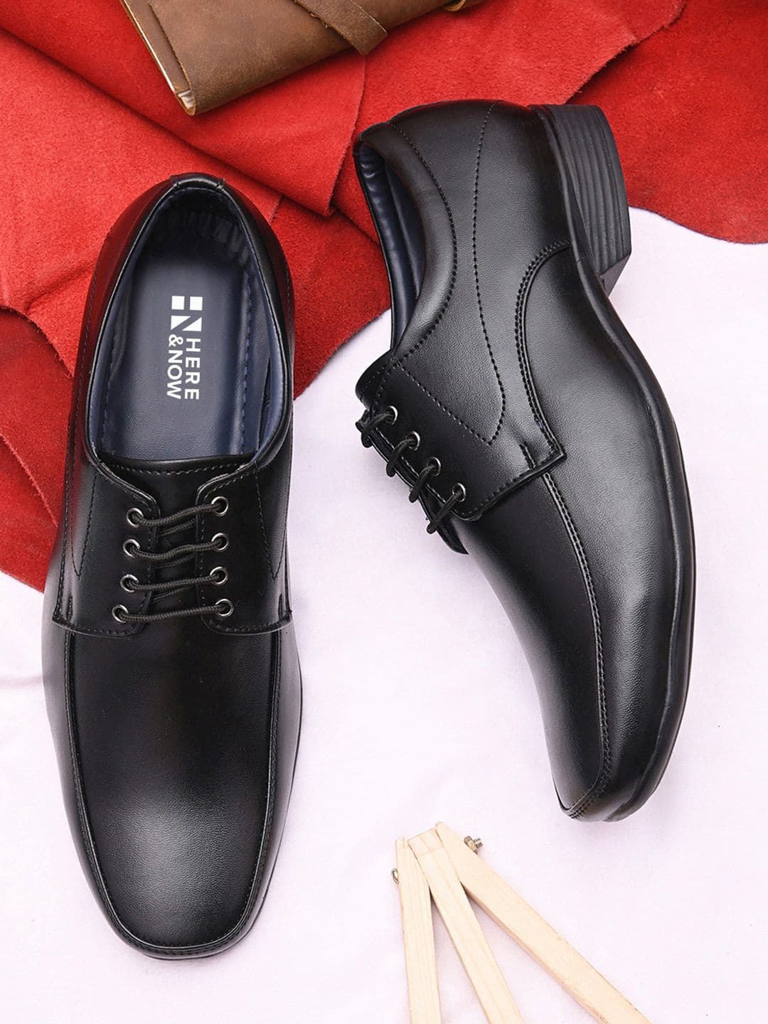 HERE&NOW Men Black Derbys Formal Shoes - view 1