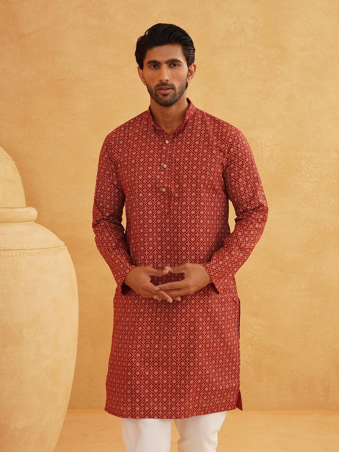 SOJANYA Floral Printed Cotton Linen Kurta - view 1