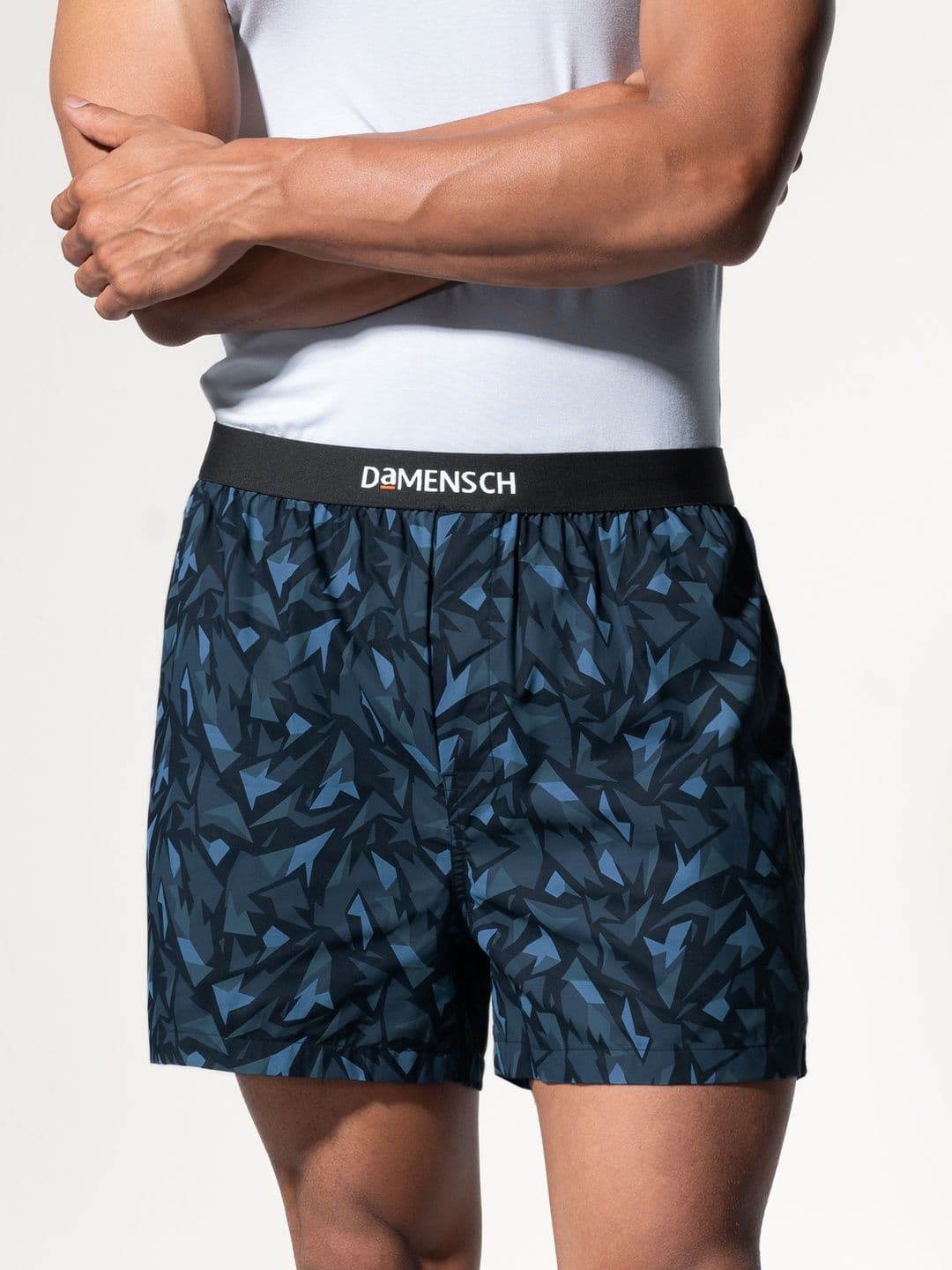 DAMENSCH Men BREEEZE Ultralight Pure Cotton Inner Boxers IB1002-SKYBLK - view 1