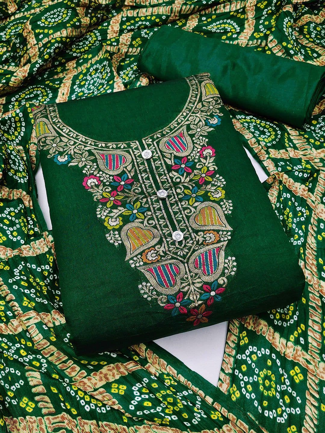 KALINI Ethnic Motifs Woven Design Unstitched Dress Material - view 1