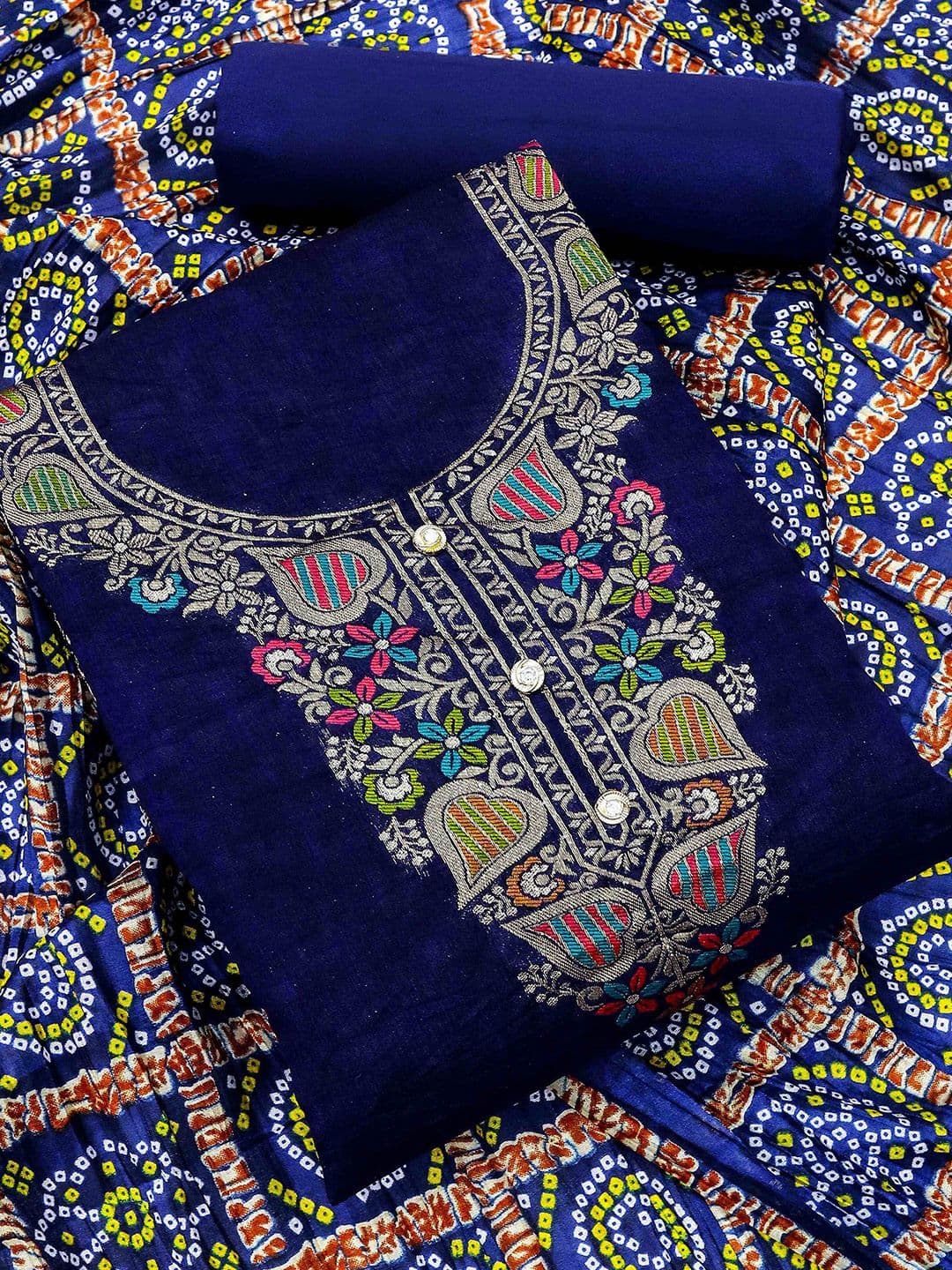KALINI Woven Design Unstitched Dress Material - view 1