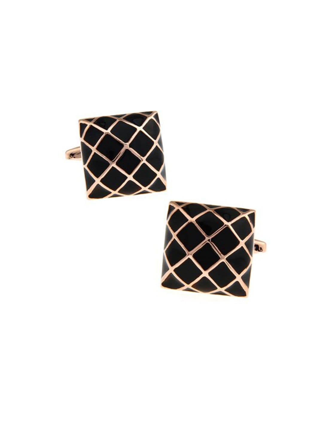 The Tie Hub Black & Gold-Toned Cufflinks - view 1