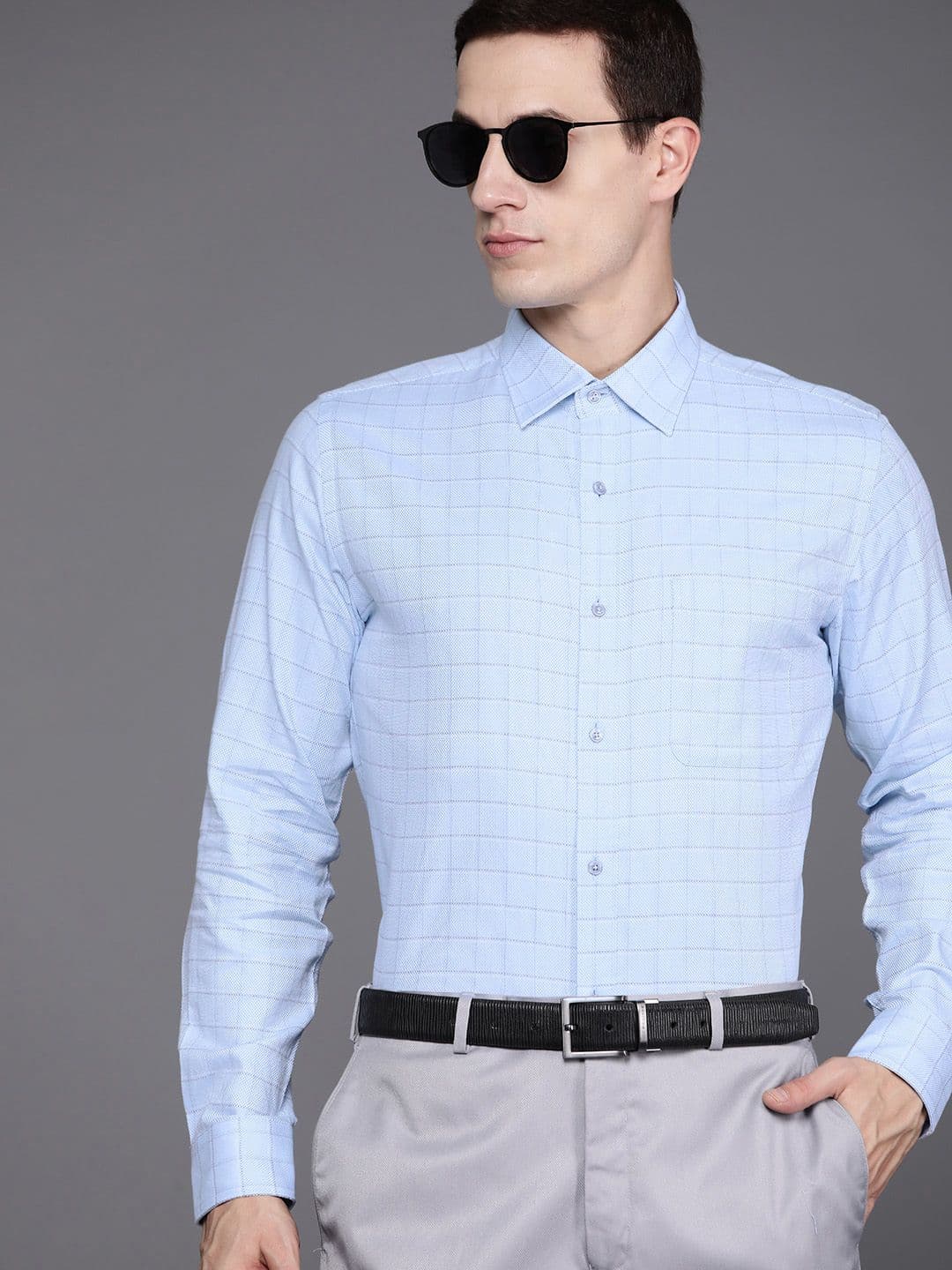 Raymond Pure Cotton Slim Fit Checked Formal Shirt - view 1