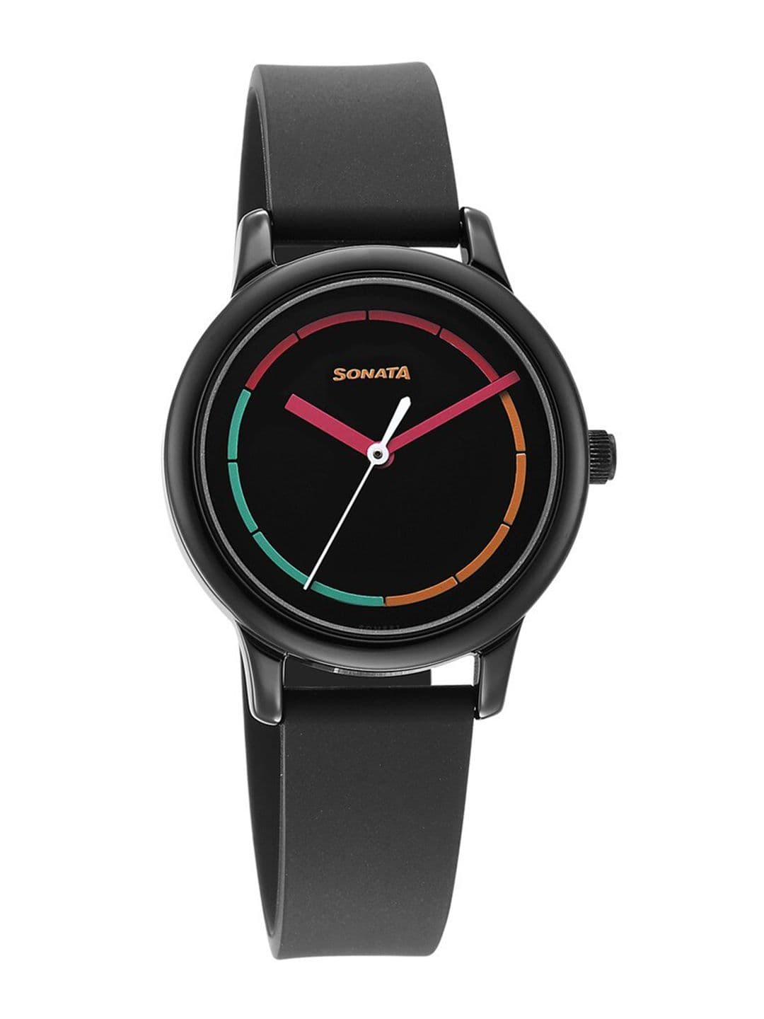 Sonata Splash Quartz Analog With Black Dial Watch For Women - 8178np01 - view 1