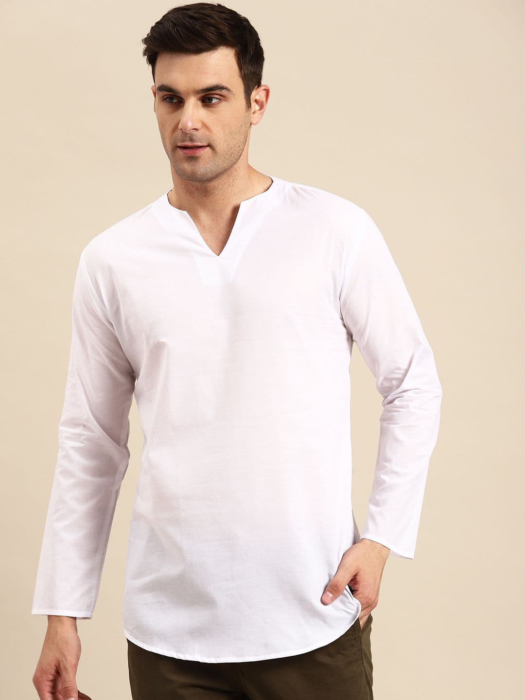 RAJUBHAI HARGOVINDAS Men Solid Cotton Kurta - view 1