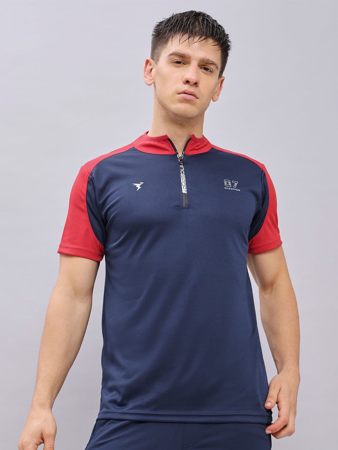Technosport Mock Neck Antimicrobial Slim Fit T-shirt - view 1