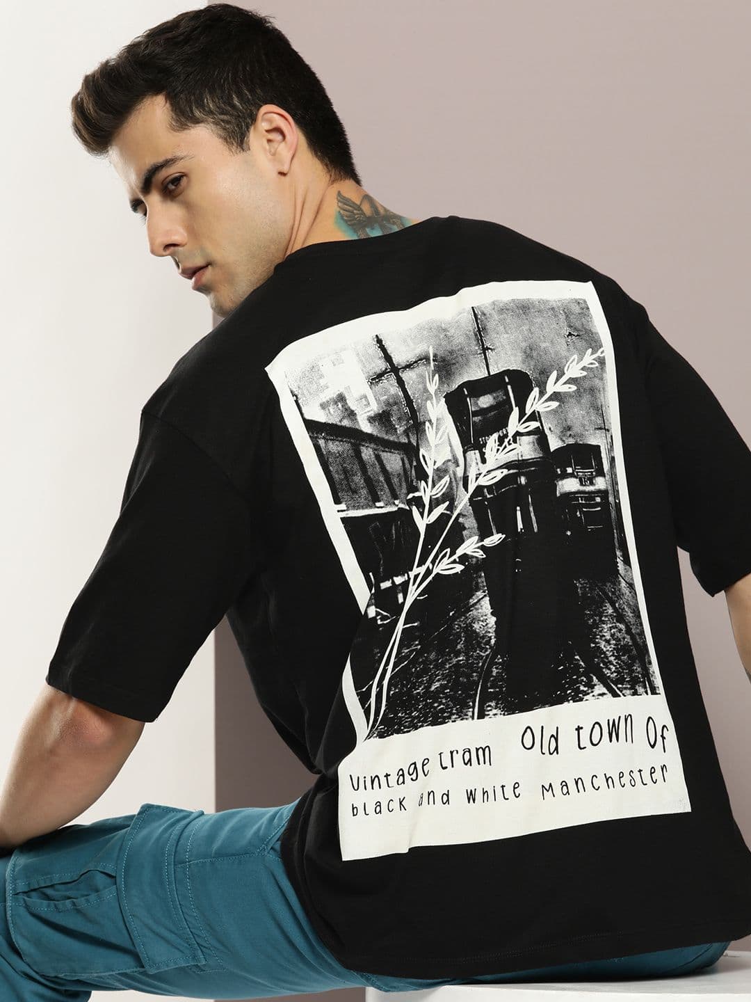 Kook N Keech Graphic Printed Drop-Shoulder Sleeves Pure Cotton Oversized T-shirt - view 1