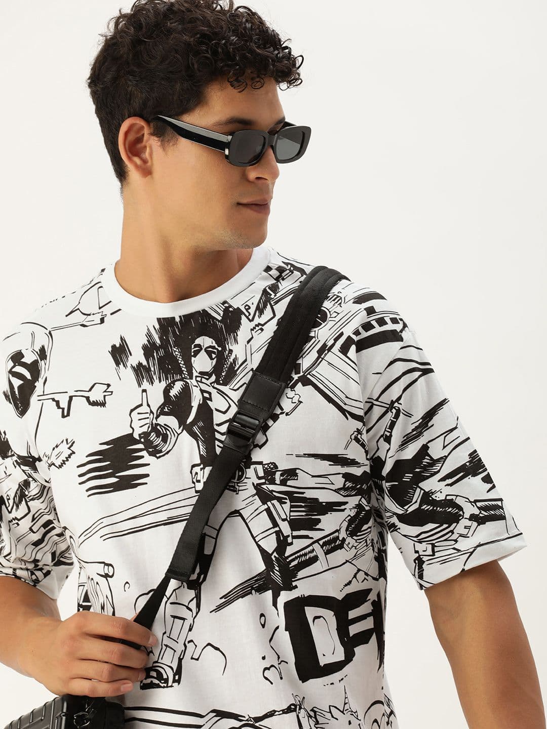 Kook N Keech Graphic Printed Drop-Shoulder Sleeves Pure Cotton Oversized T-shirt - view 1