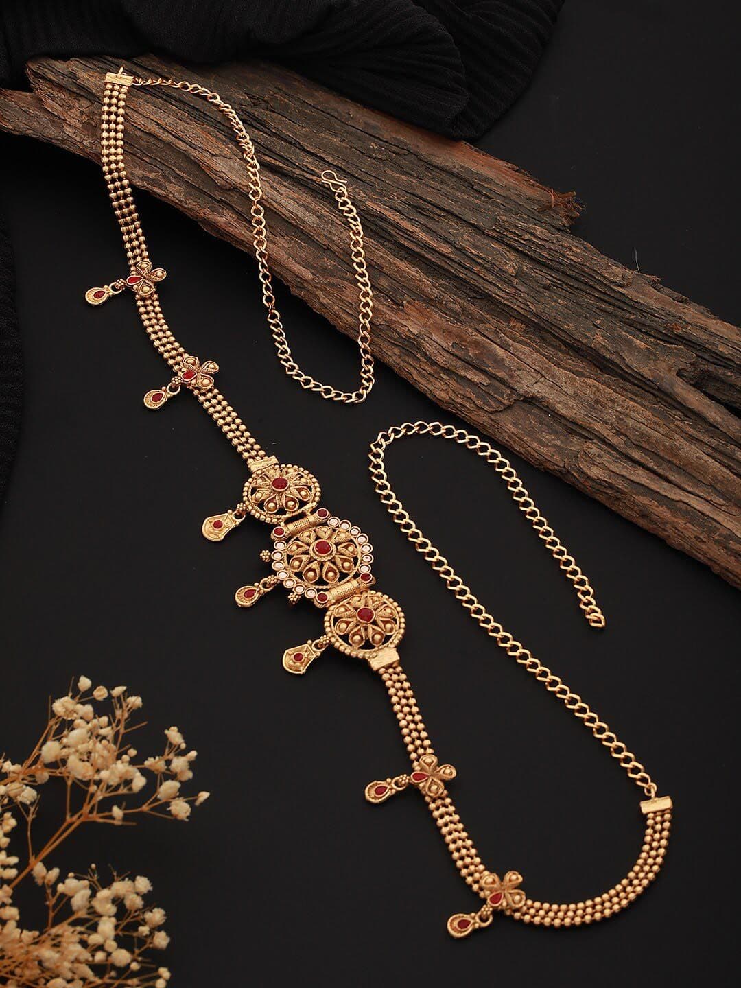 Saraf RS Jewellery Gold-Plated Kundan-Studded Waistchain - view 1