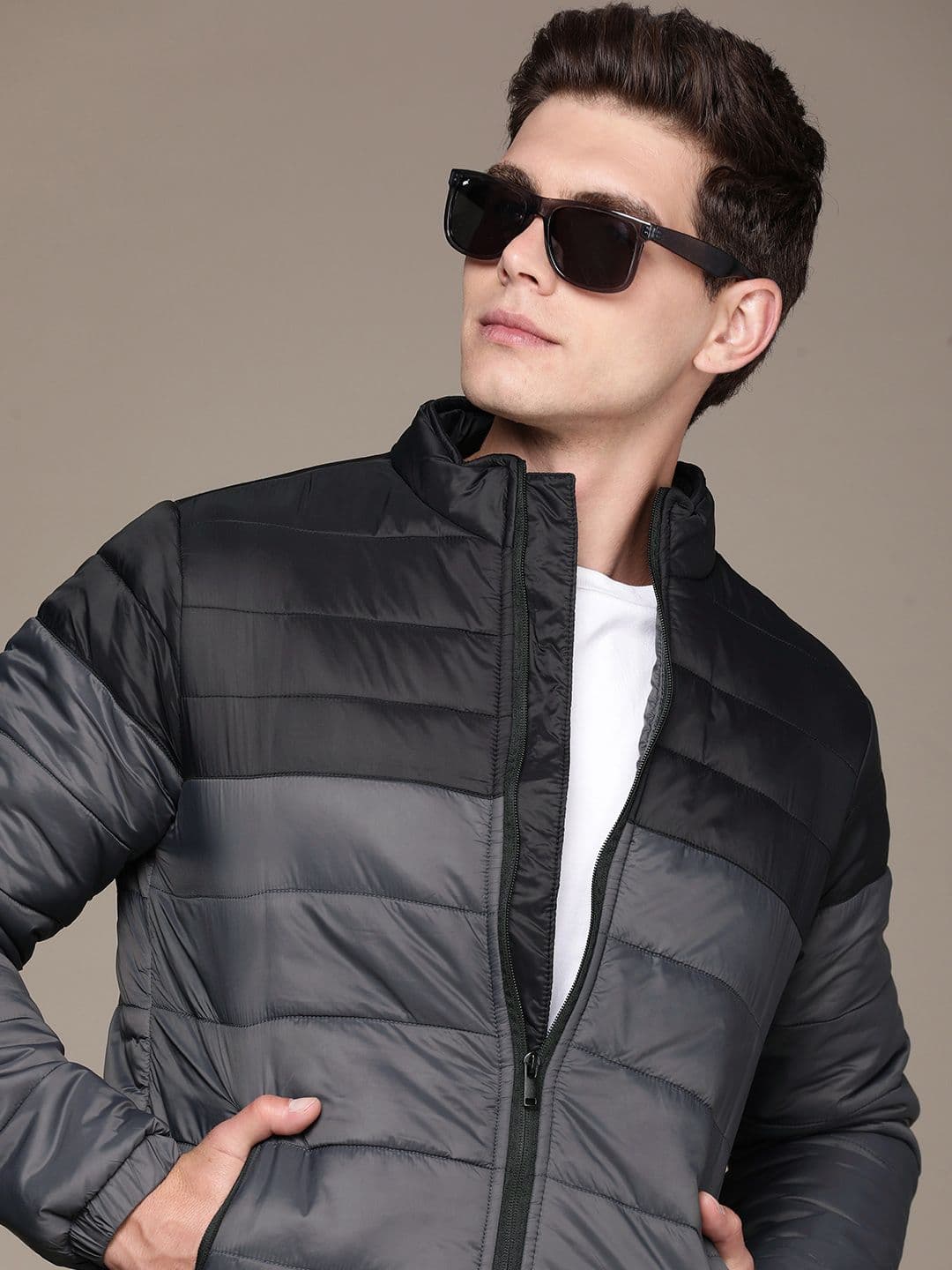 French Connection Colourblocked Puffer Jacket - view 1