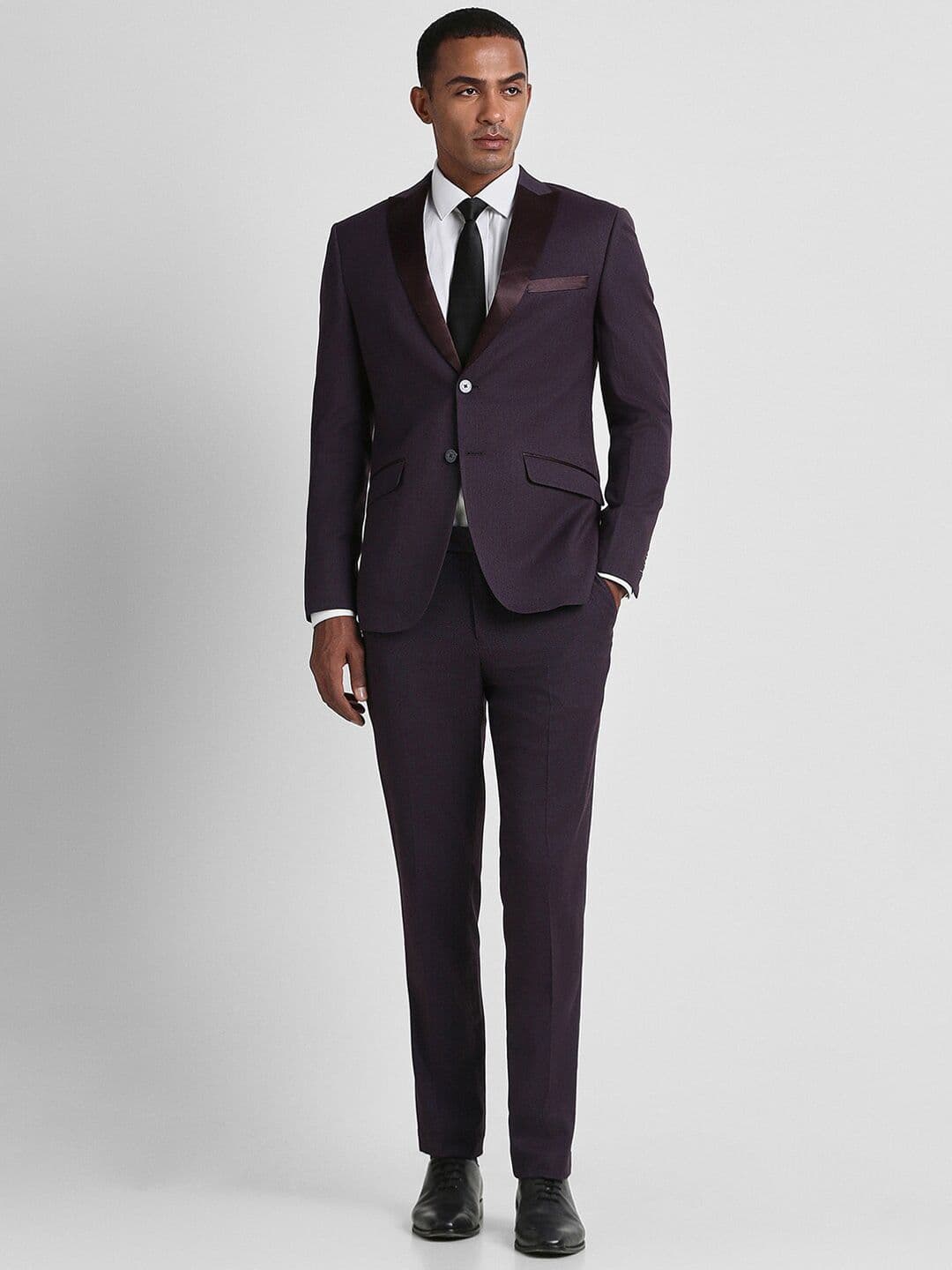 Peter England Elite Self-Design Slim-Fit Two-Piece Party Suit - view 1