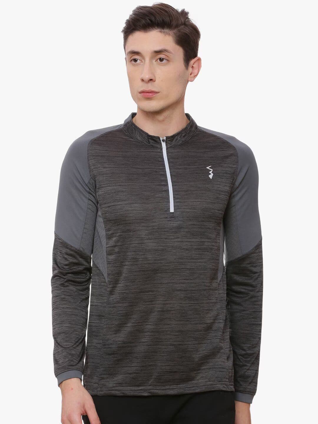 CAHOOT Charcoal Relaxed Fit Colourblocked Sports T-shirt - view 1