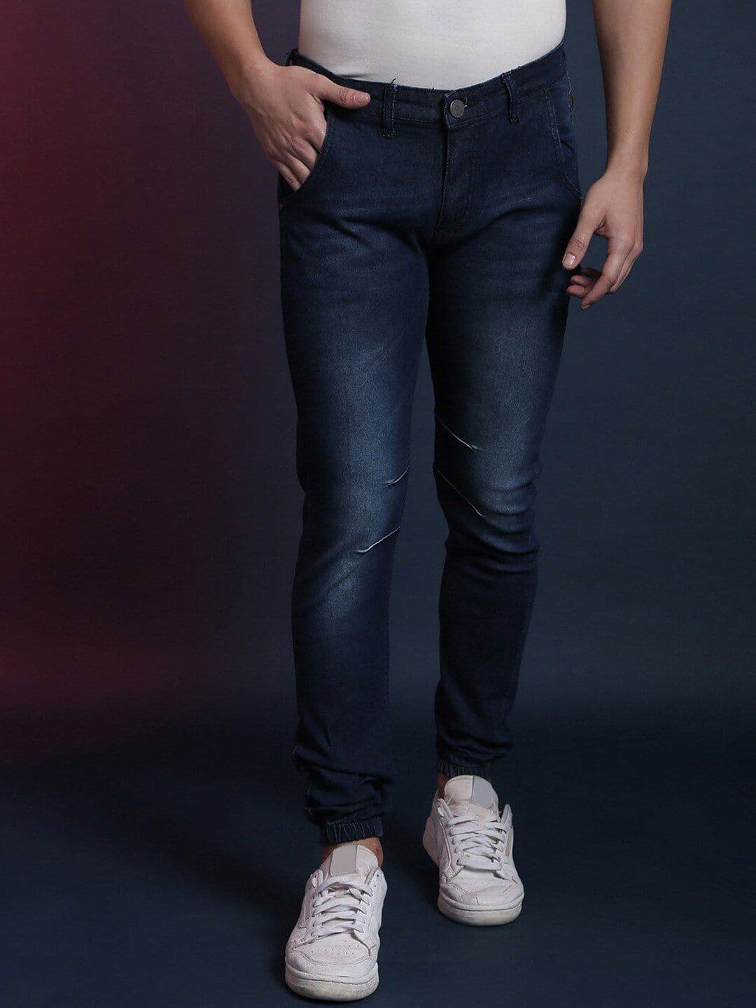 CAHOOT Men Blue Smart Slim Fit Stretchable Cotton Jogger Jeans - view 1